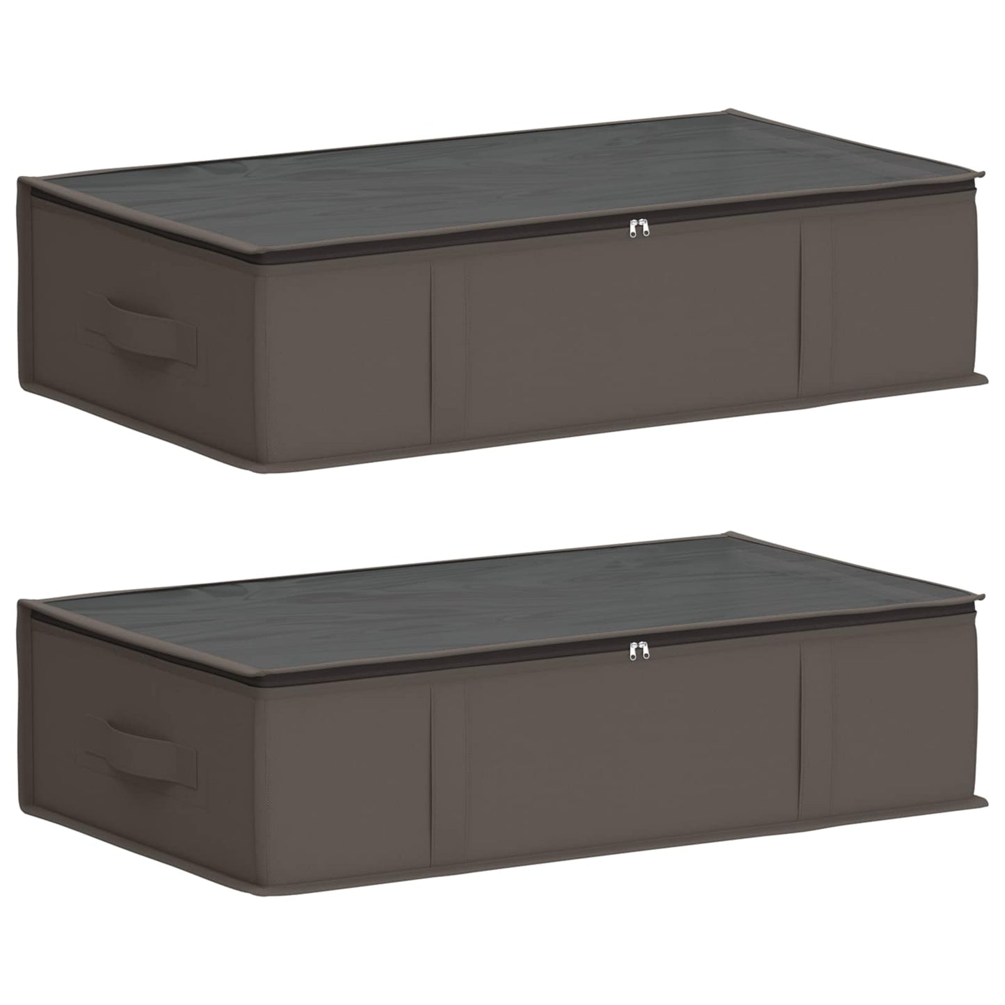 Lagerboks med gjennomsiktig toppvindu 2 pcs Grå 70 x 40 x 18 cm