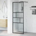 Walk-in Dusjvegg Svart 80 x 195 x 0.5 cm Glass og Aluminium