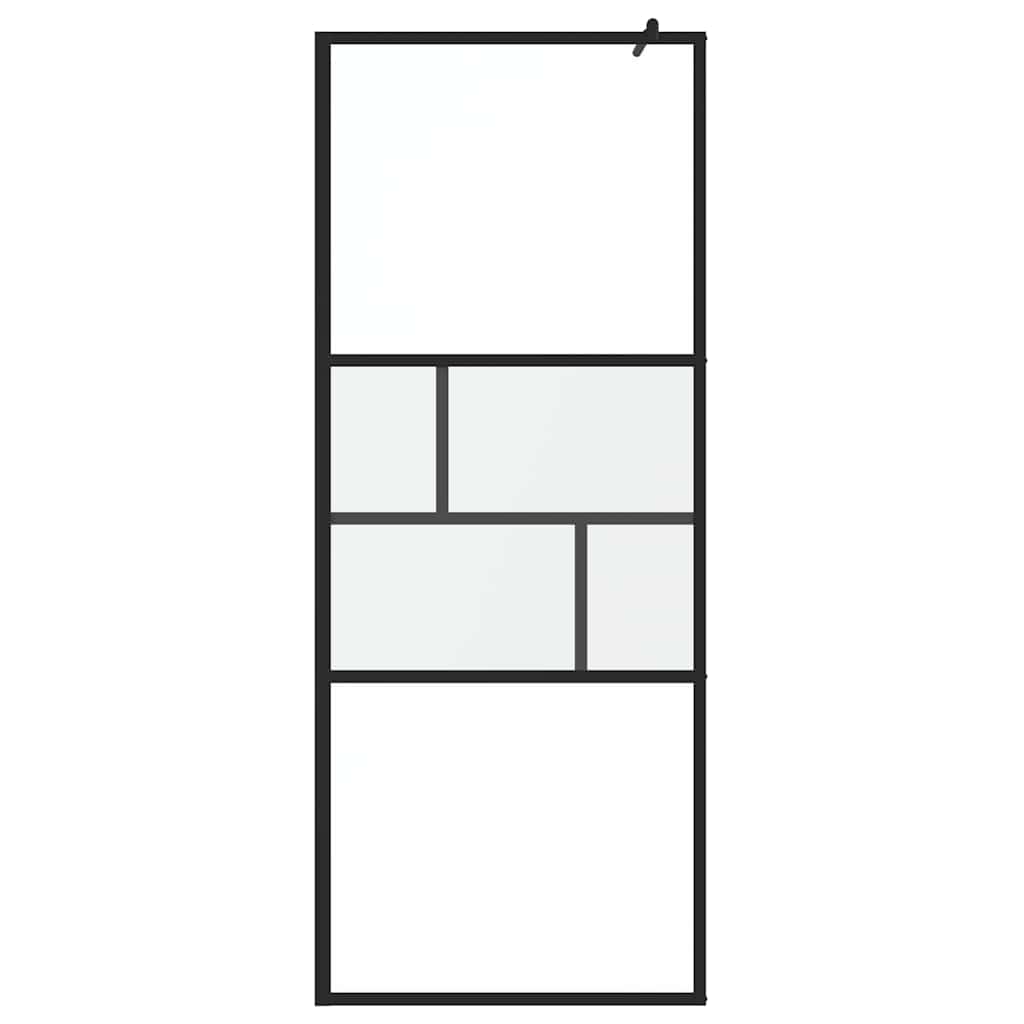 Walk-in Dusjvegg Svart 80 x 195 x 0.5 cm Glass og Aluminium