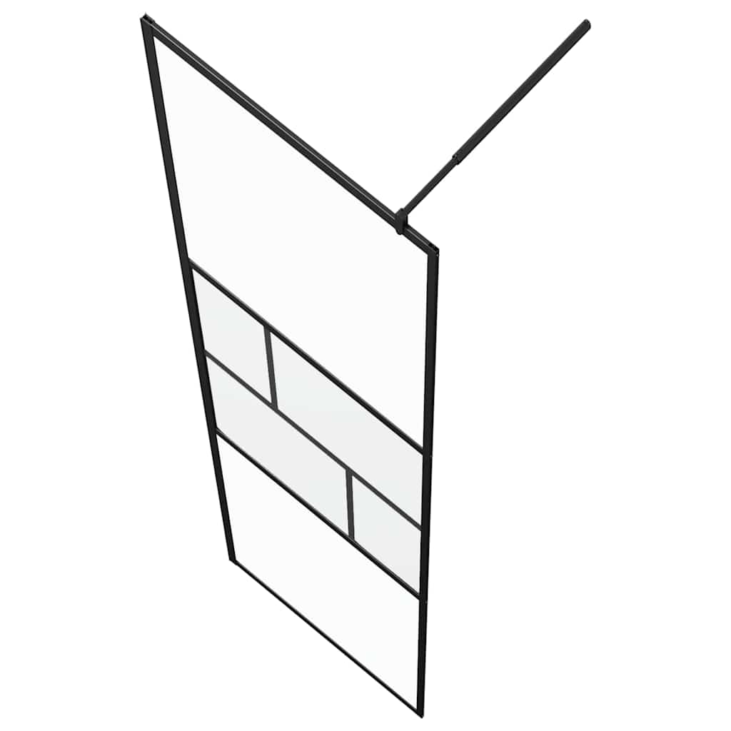 Walk-in Dusjvegg Svart 90 x 195 x 0,5 cm Glass og Aluminium
