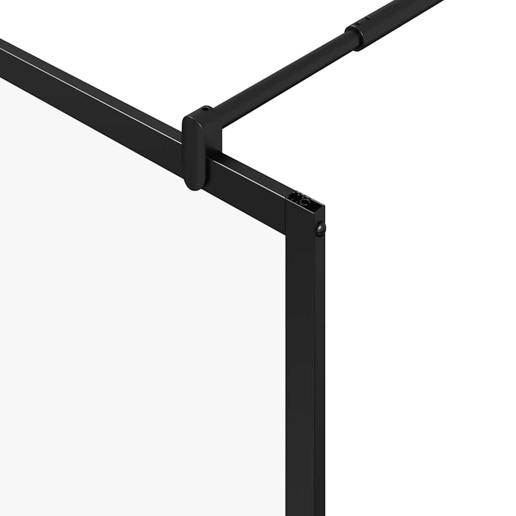 Walk-in Dusjvegg Svart 100 x 195 x 0,5 cm Glass og Aluminium