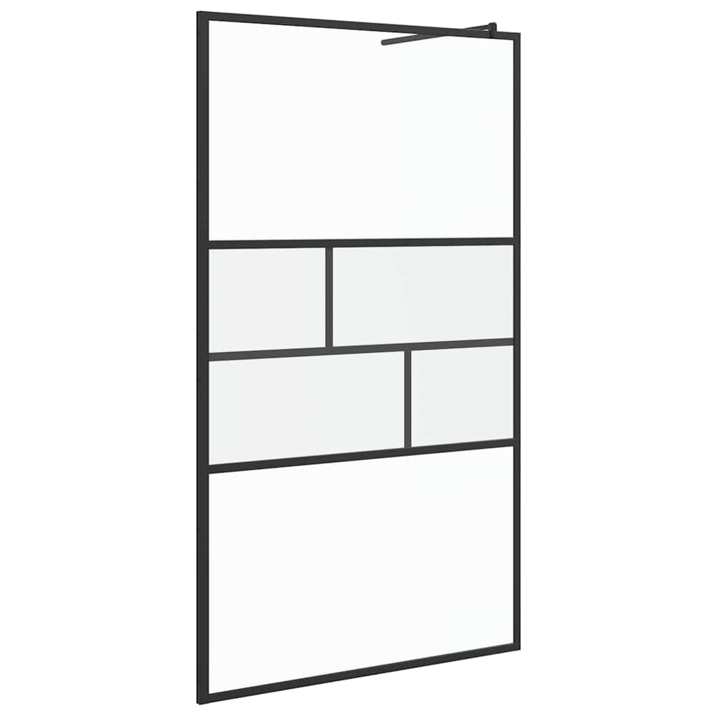 Walk-in Dusjvegg Svart 115 x 195 x 0,5 cm Glass og Aluminium