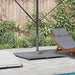 Parasollfot Mørk grå trelook 100 x 100 x 4 cm Stål