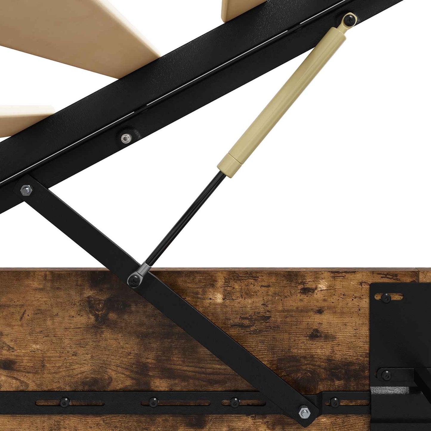 Ottoman sengeramme Røkt Eik 203 x 140 x 25 cm Konstruert tre