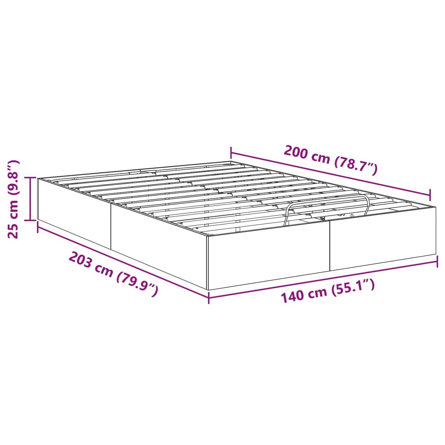 Ottoman sengeramme Artisan Eik 140 x 200 cm Konstruert tre
