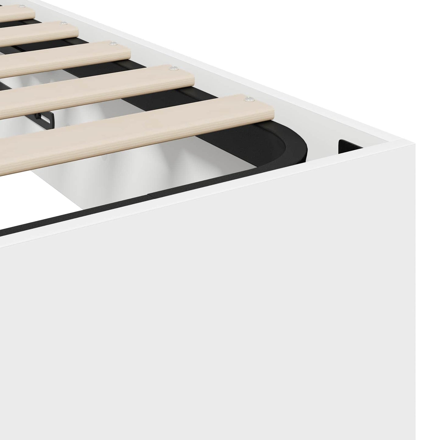 Ottoman sengeramme Hvit 203 x 120 x 25 cm Konstruert tre
