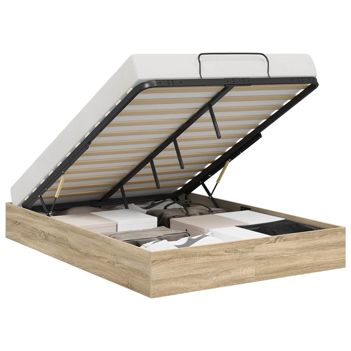Ottoman sengeramme Sonoma eik 203 x 120 x 25 cm Konstruert tre
