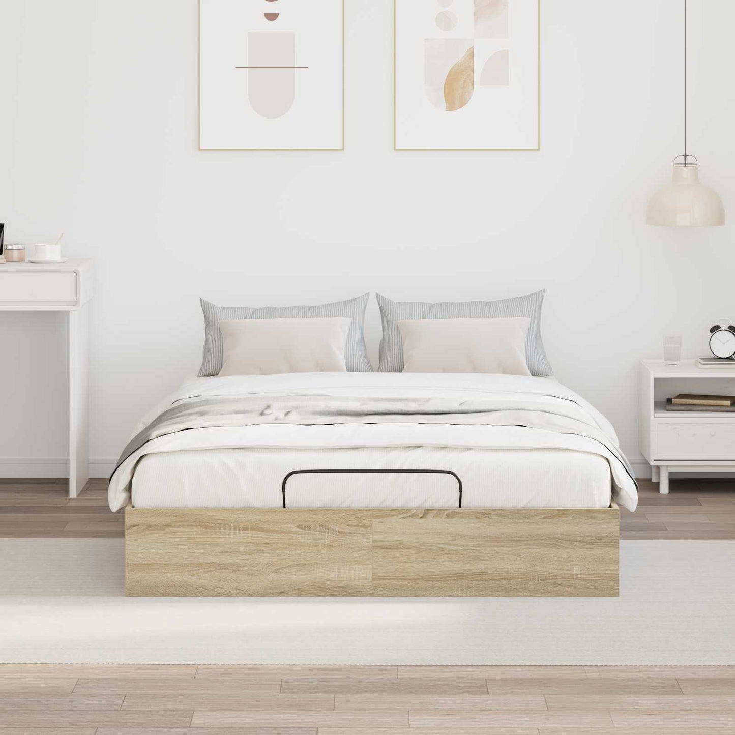 Ottoman sengeramme Sonoma eik 193 x 120 x 25 cm Konstruert tre