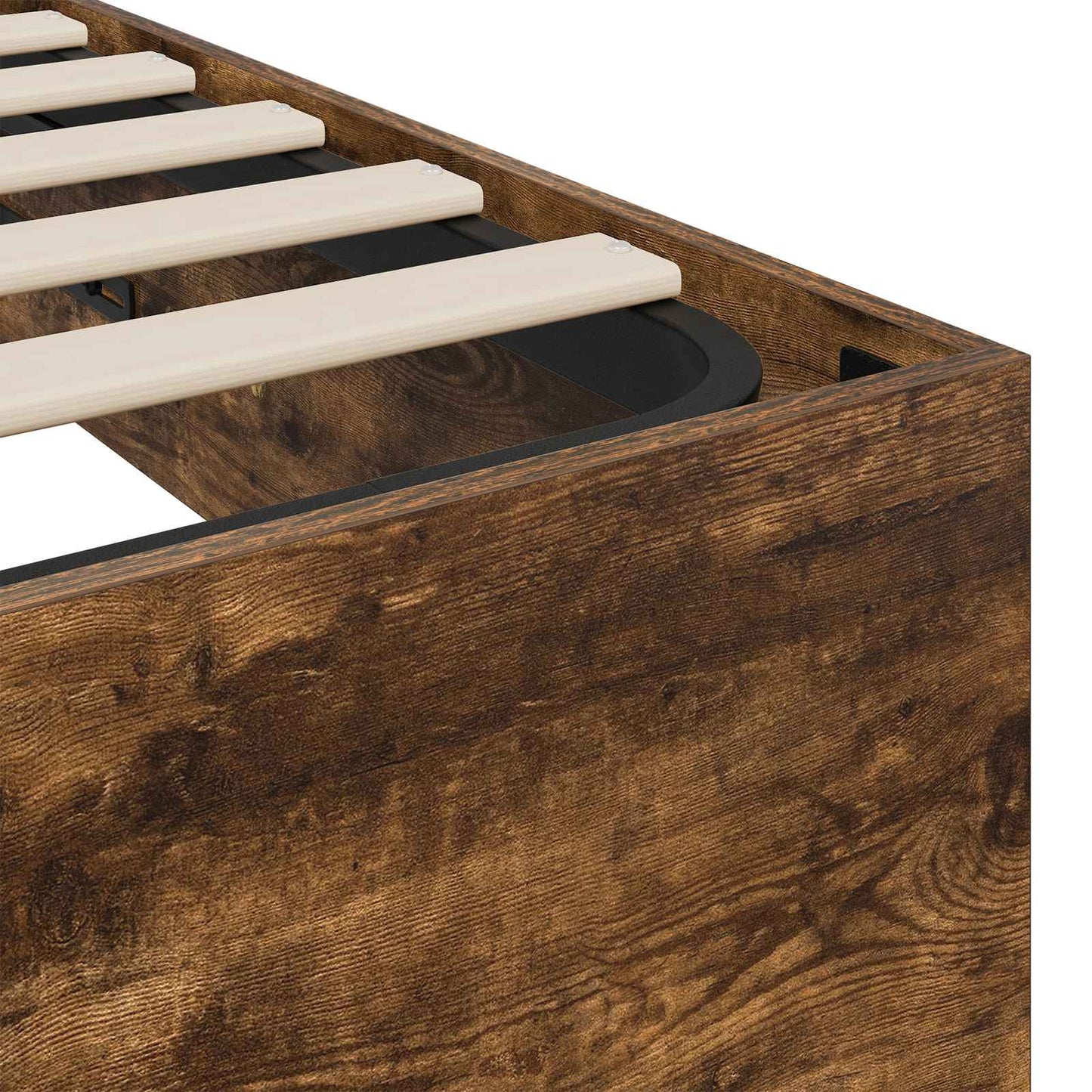 Ottoman sengeramme Røkt Eik 193 x 120 x 25 cm Konstruert tre