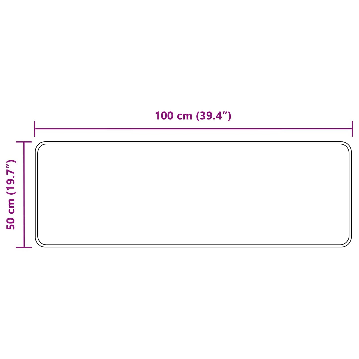 Teppe Print Krem 100 x 50 cm Polyester og PVC vidaXL