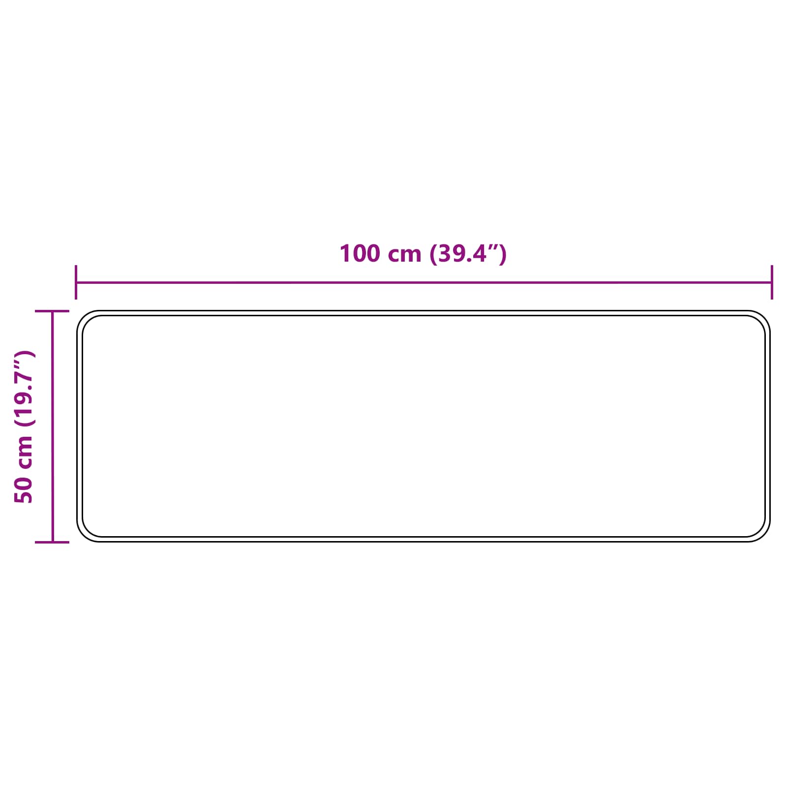 Teppe Print Krem 100 x 50 cm Polyester og PVC vidaXL