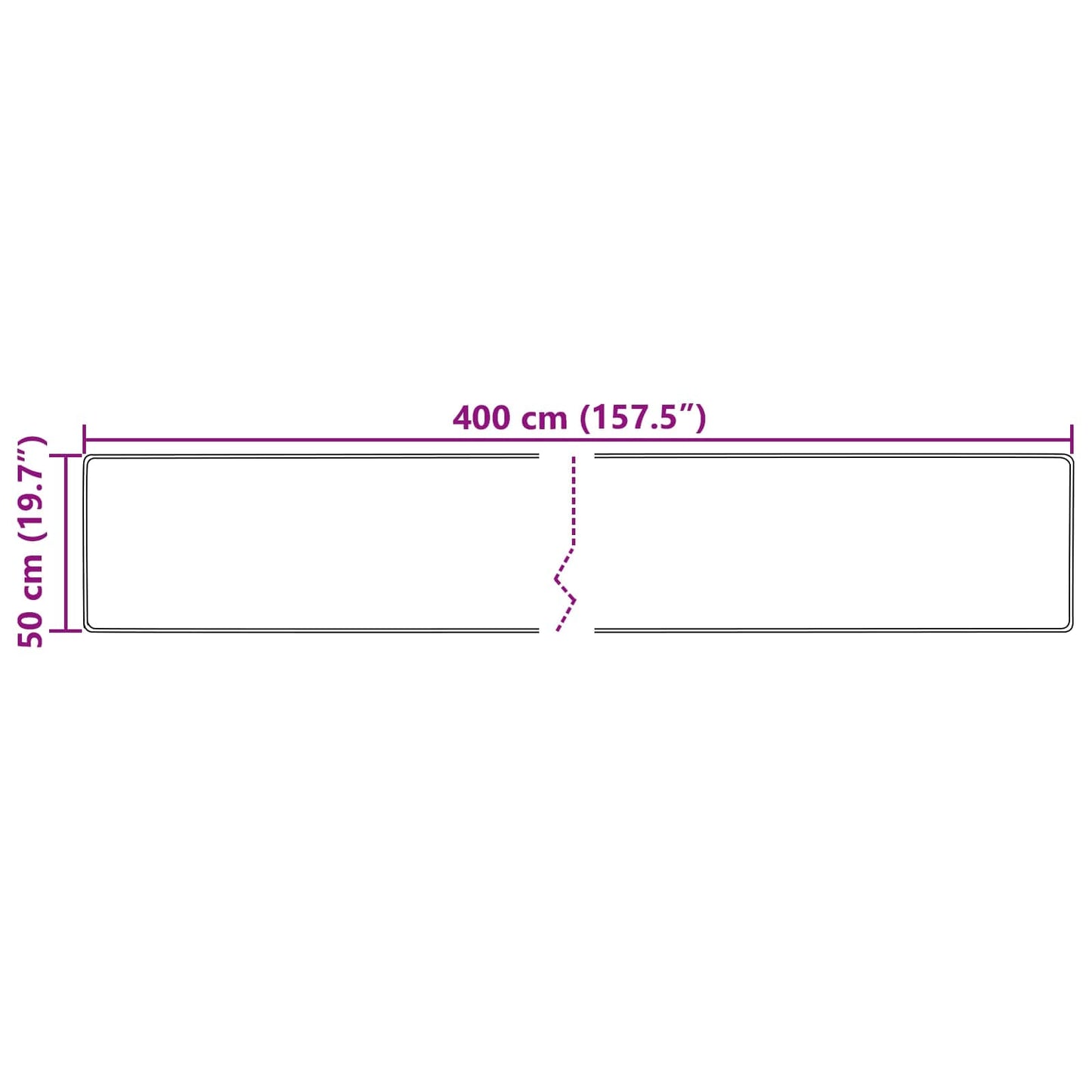 Teppe Print Krem 400 x 50 cm Polyester og PVC vidaXL