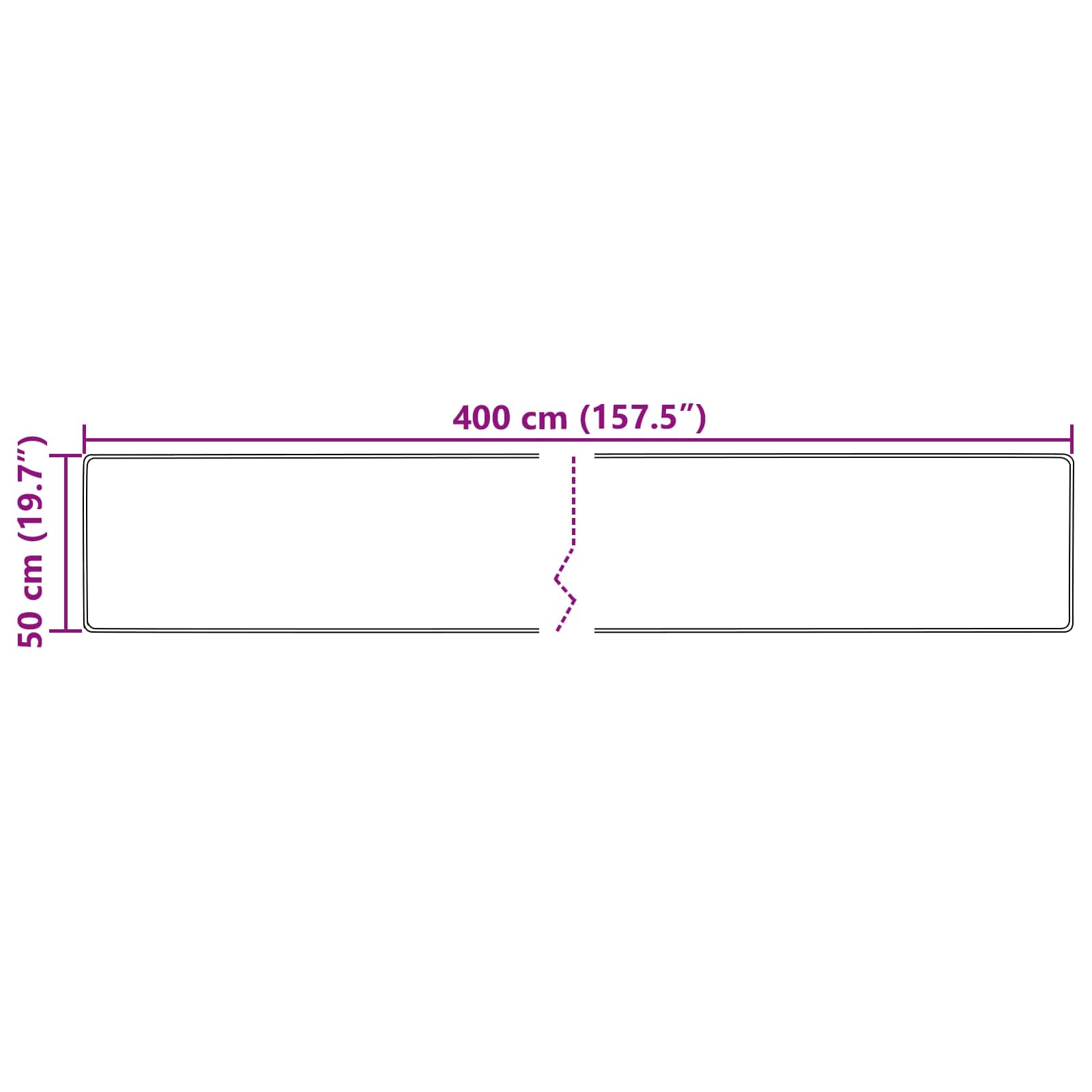 Teppe Print Krem 400 x 50 cm Polyester og PVC vidaXL