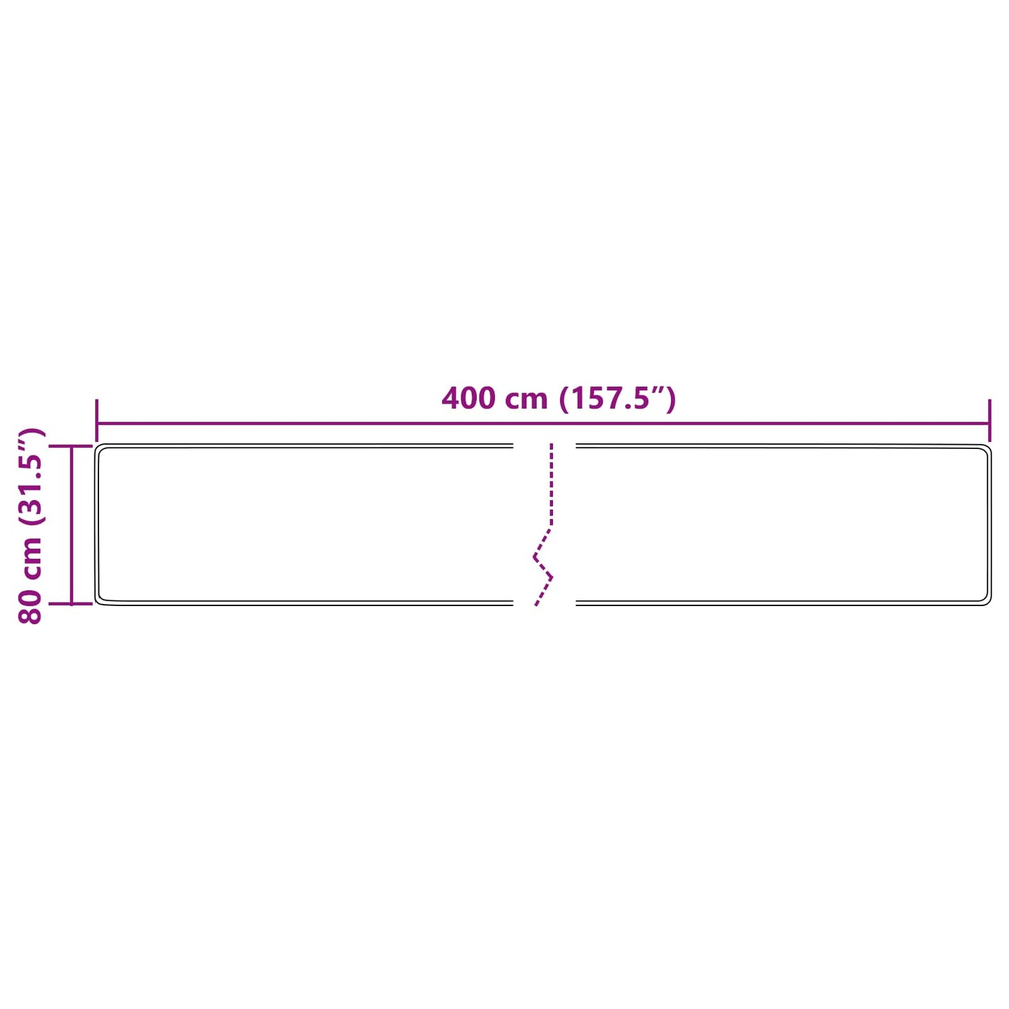 Teppe Runner MARSA Krem 80 x 400 cm Polyester og PVC