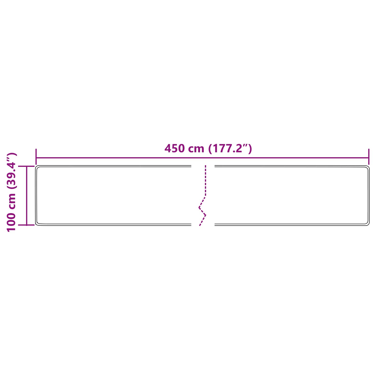 Teppe Print Krem 450 x 100 cm Polyester og PVC vidaXL