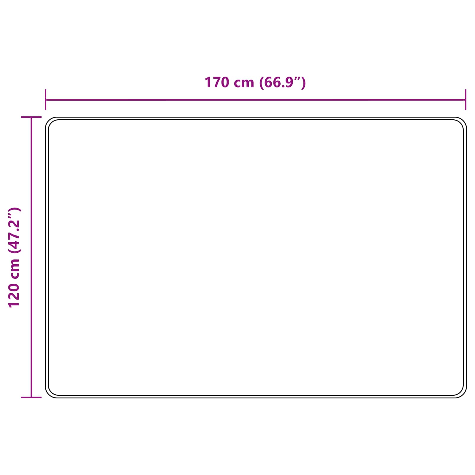 Teppe Print Krem 170 x 120 cm Polyester og PVC vidaXL