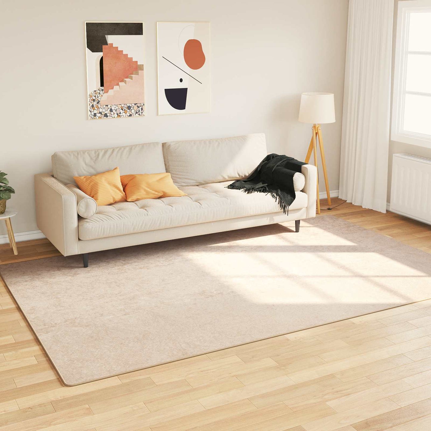 Teppe Print Krem 300 x 190 cm Polyester og PVC vidaXL
