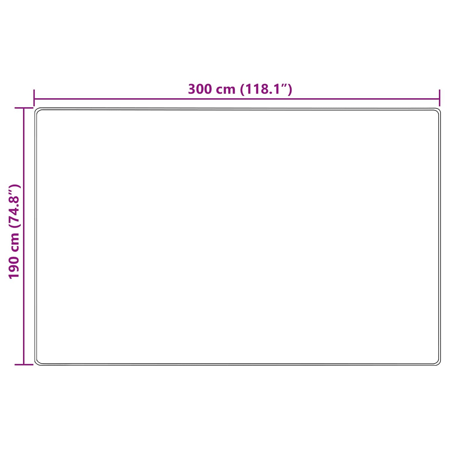 Teppe Print Krem 300 x 190 cm Polyester og PVC vidaXL