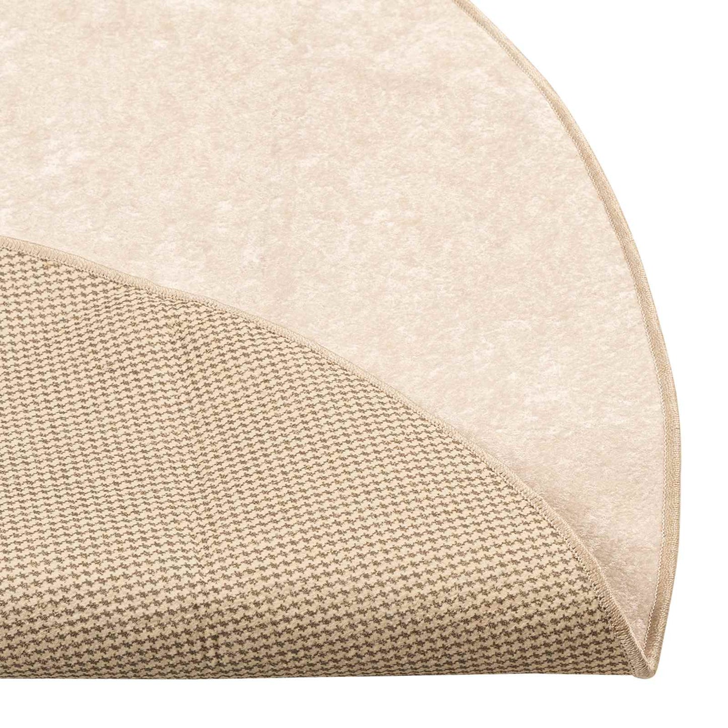 Teppe Print Krem Ø 120 cm Polyester og PVC vidaXL