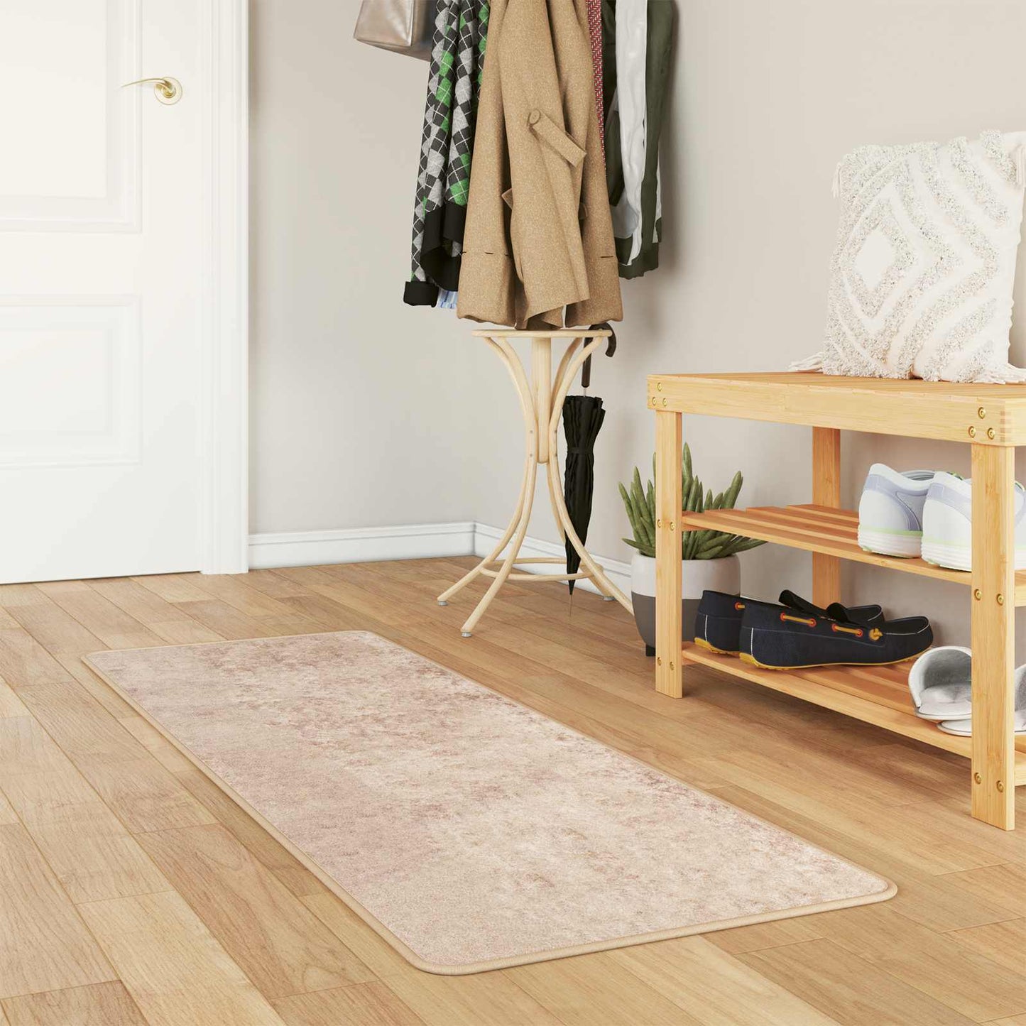 Teppe Runner MARSA Beige 50 x 100 cm Polyester og PVC