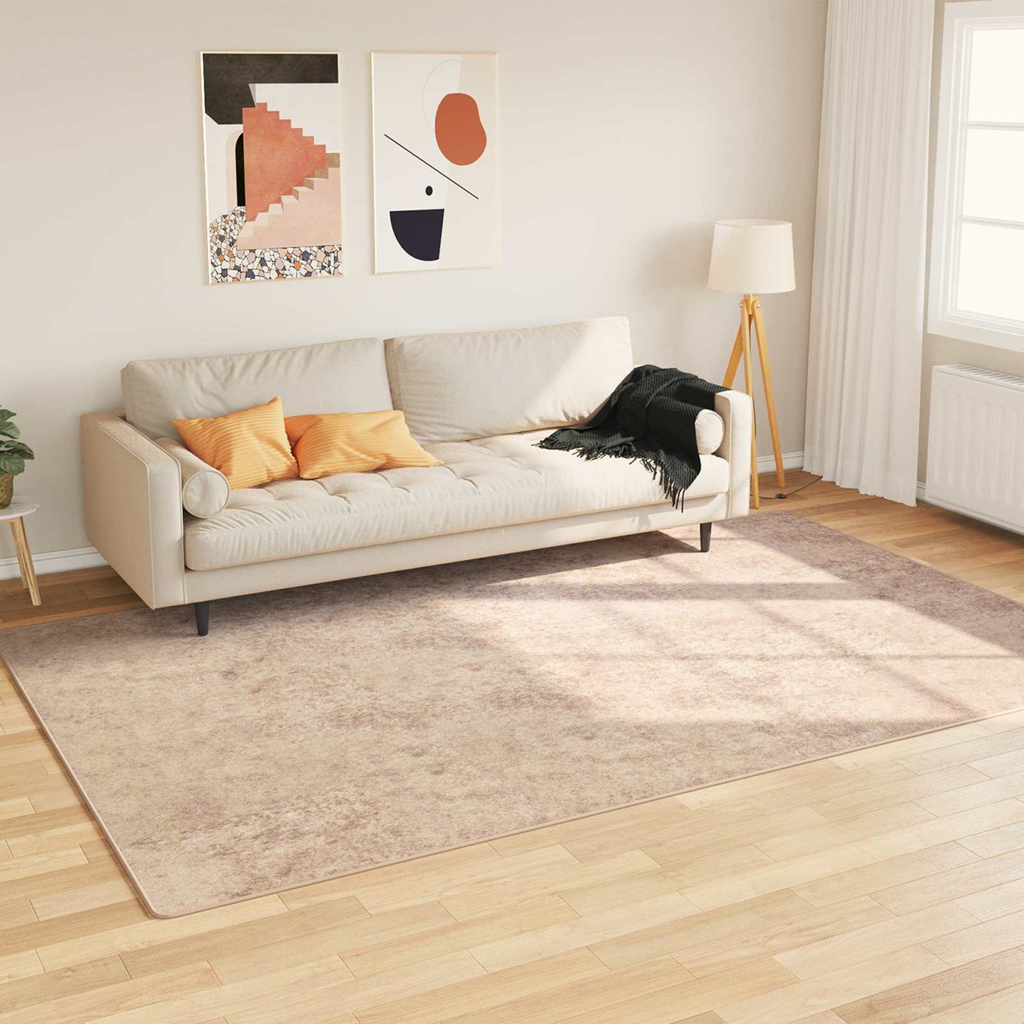Teppe Runner MARSA Beige 150 x 230 cm Polyester og PVC