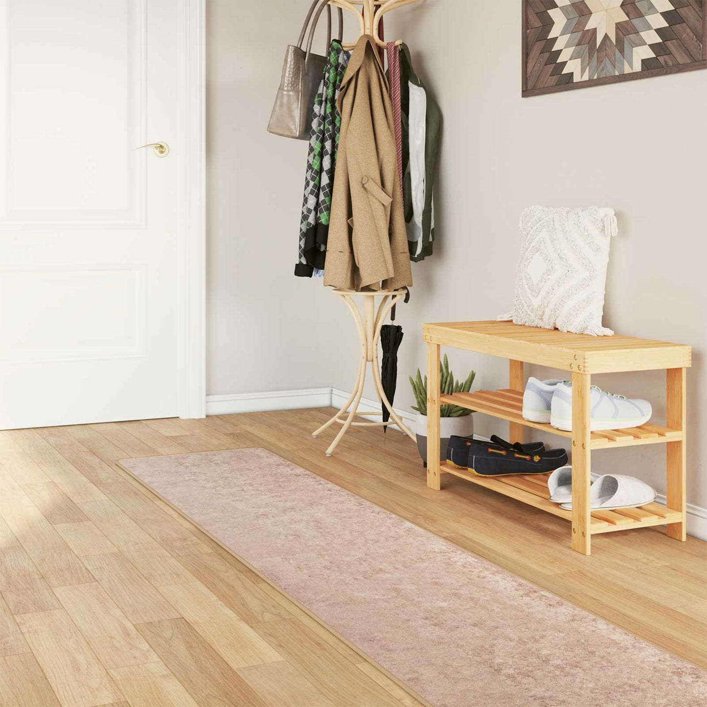 Teppe Runner MARSA sand 50 x 350 cm Polyester og PVC