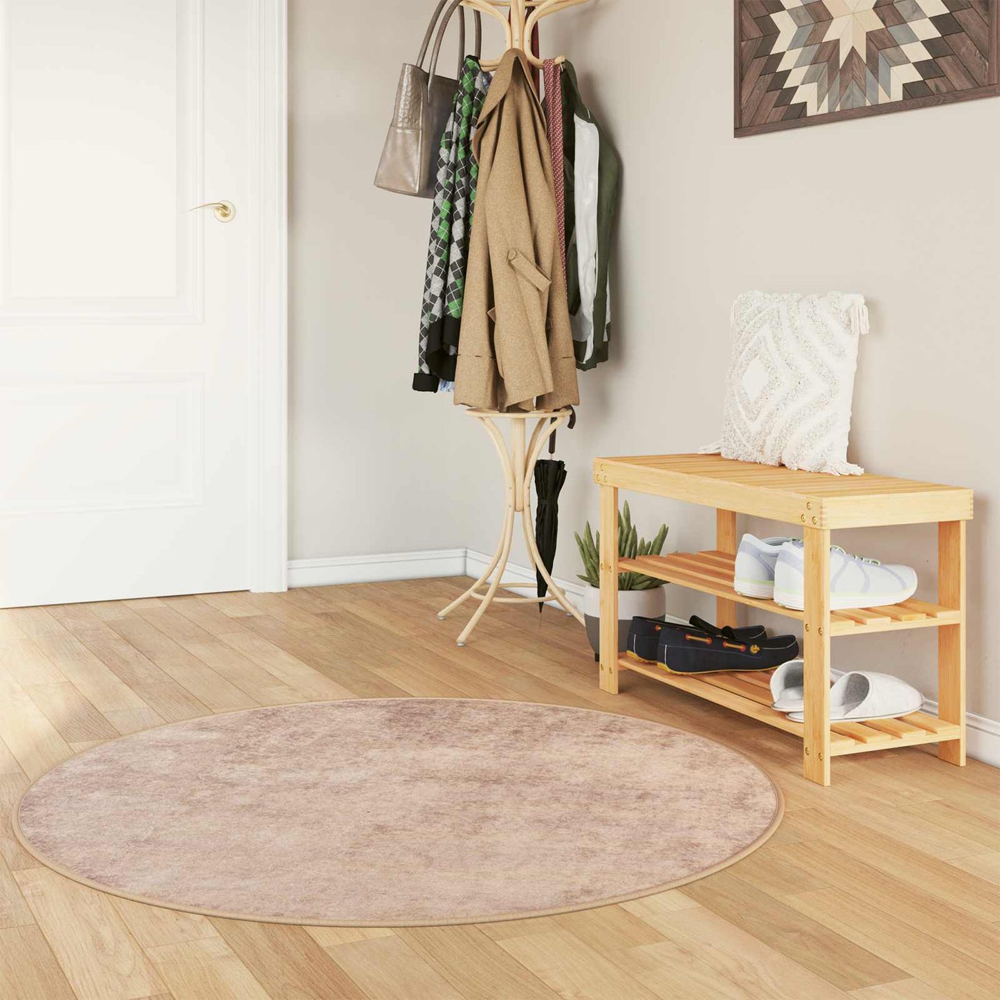 Teppe Runner MARSA sand 120 x 120 cm Polyester og PVC