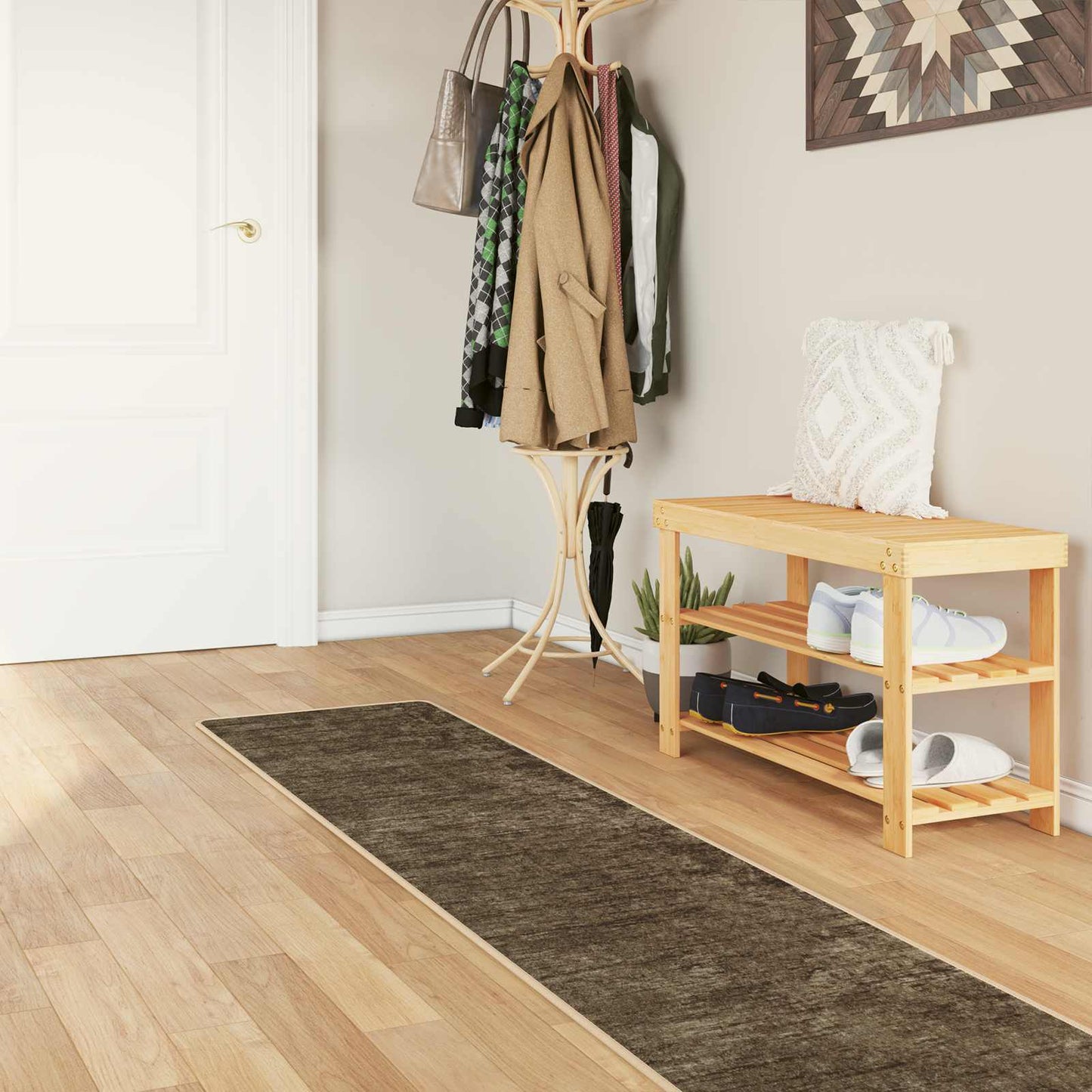 Teppe Runner MARSA Skoggrønn 250 x 50 cm Polyester og PVC vidaXL