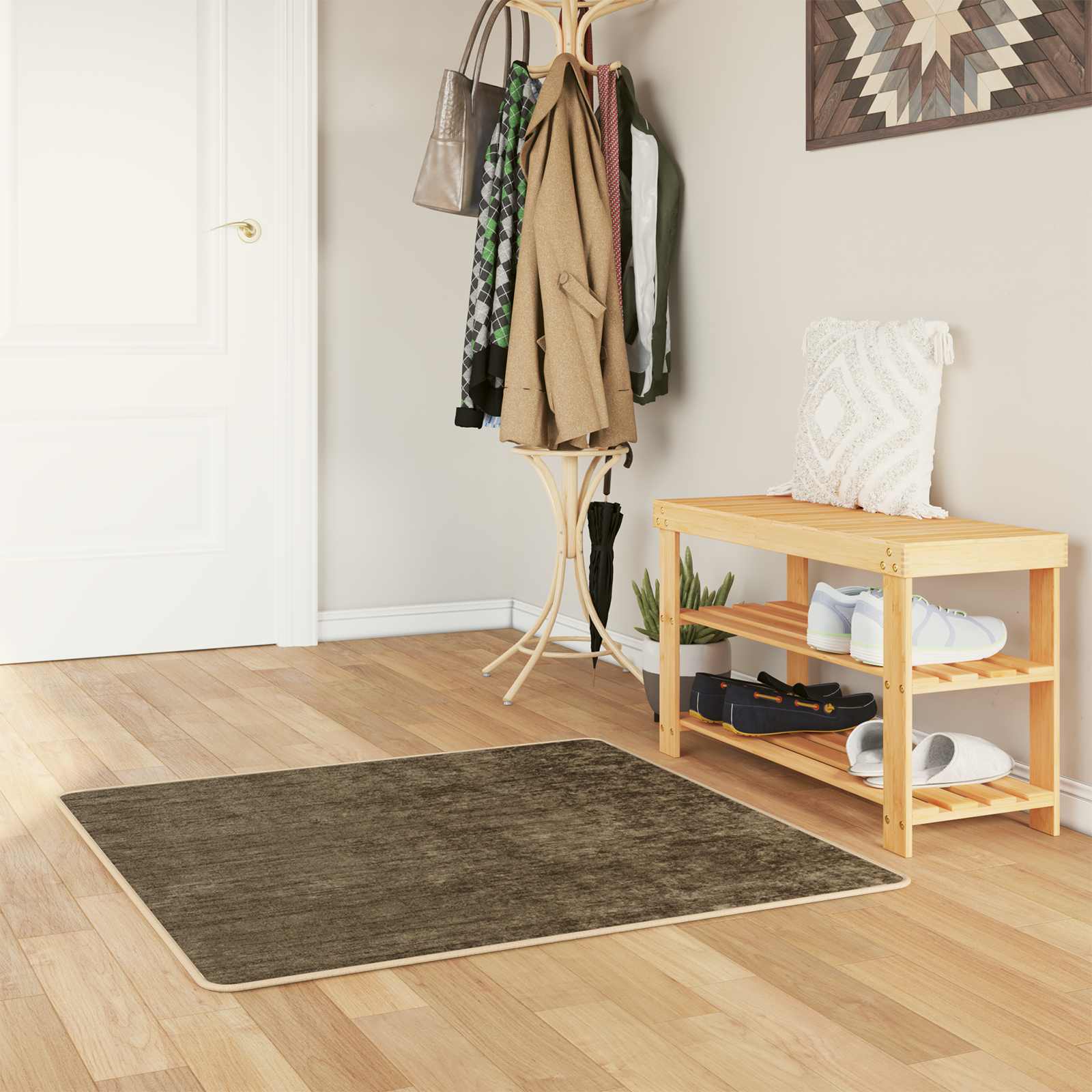 Teppe Runner MARSA Skoggrønn 100 x 100 cm Polyester og PVC vidaXL