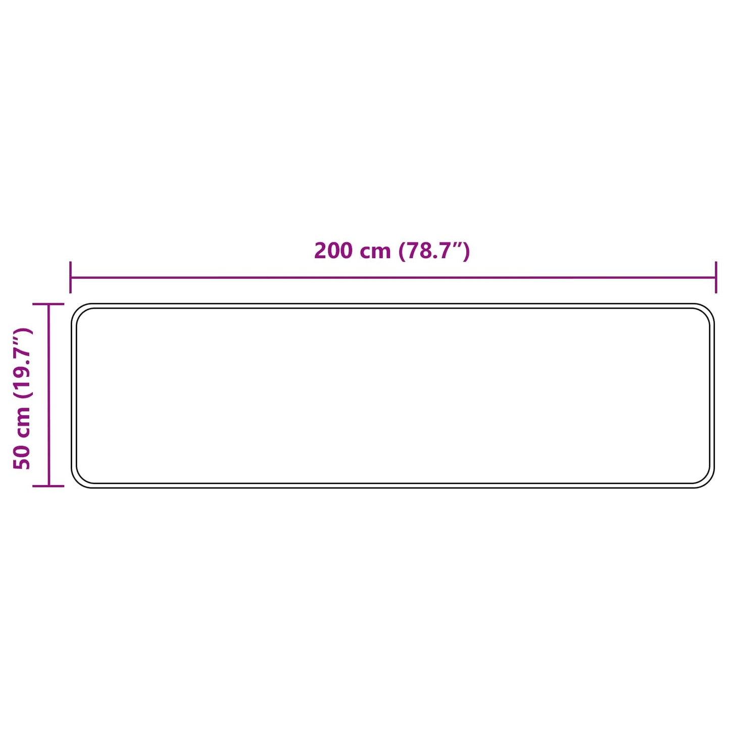 Teppe Runner MARSA Antrasitt 200 x 50 cm Polyester og PVC vidaXL