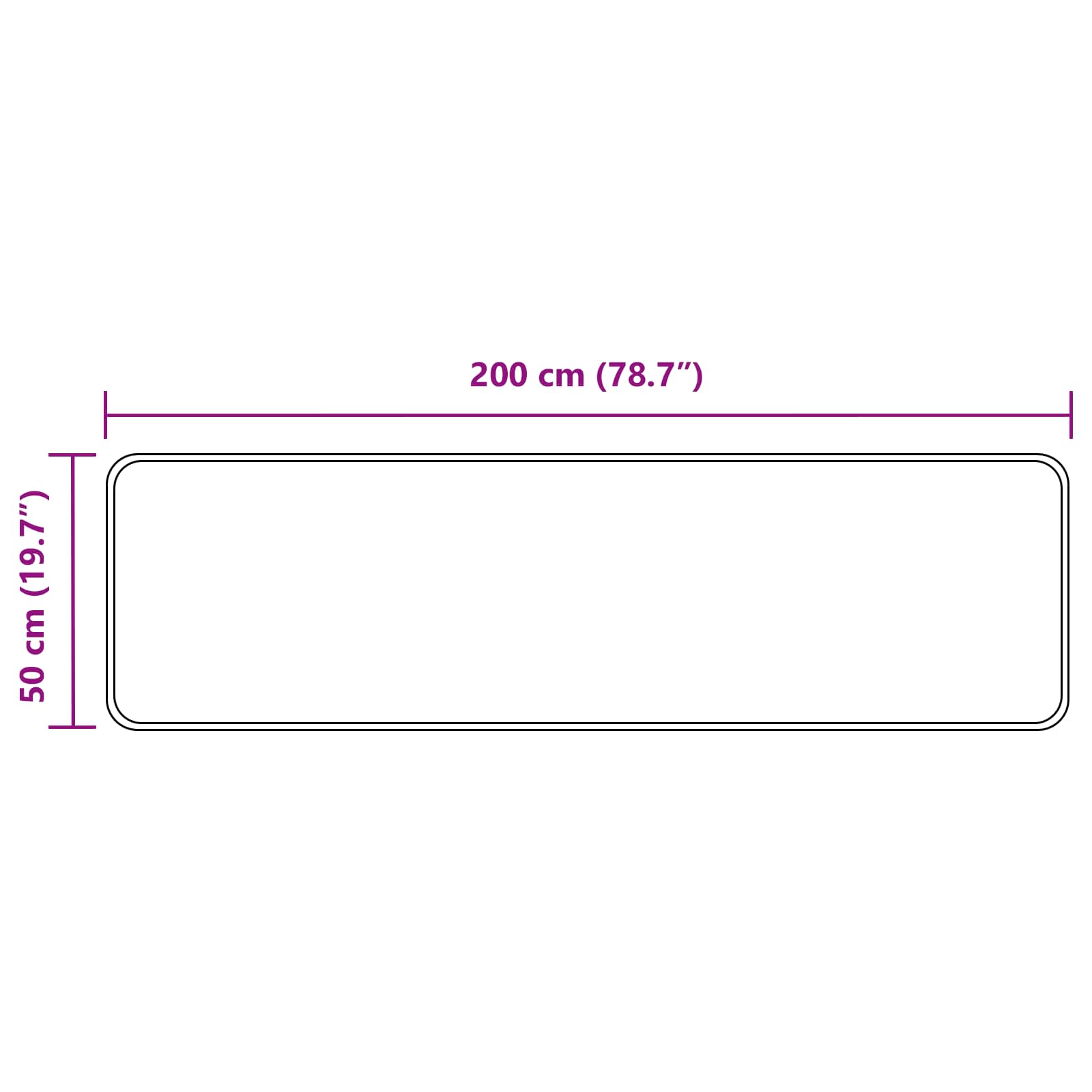 Teppe Runner MARSA Antrasitt 200 x 50 cm Polyester og PVC vidaXL