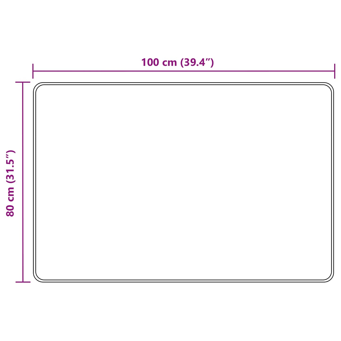 Teppe Runner MARSA Antrasitt 100 x 80 cm Polyester og PVC vidaXL