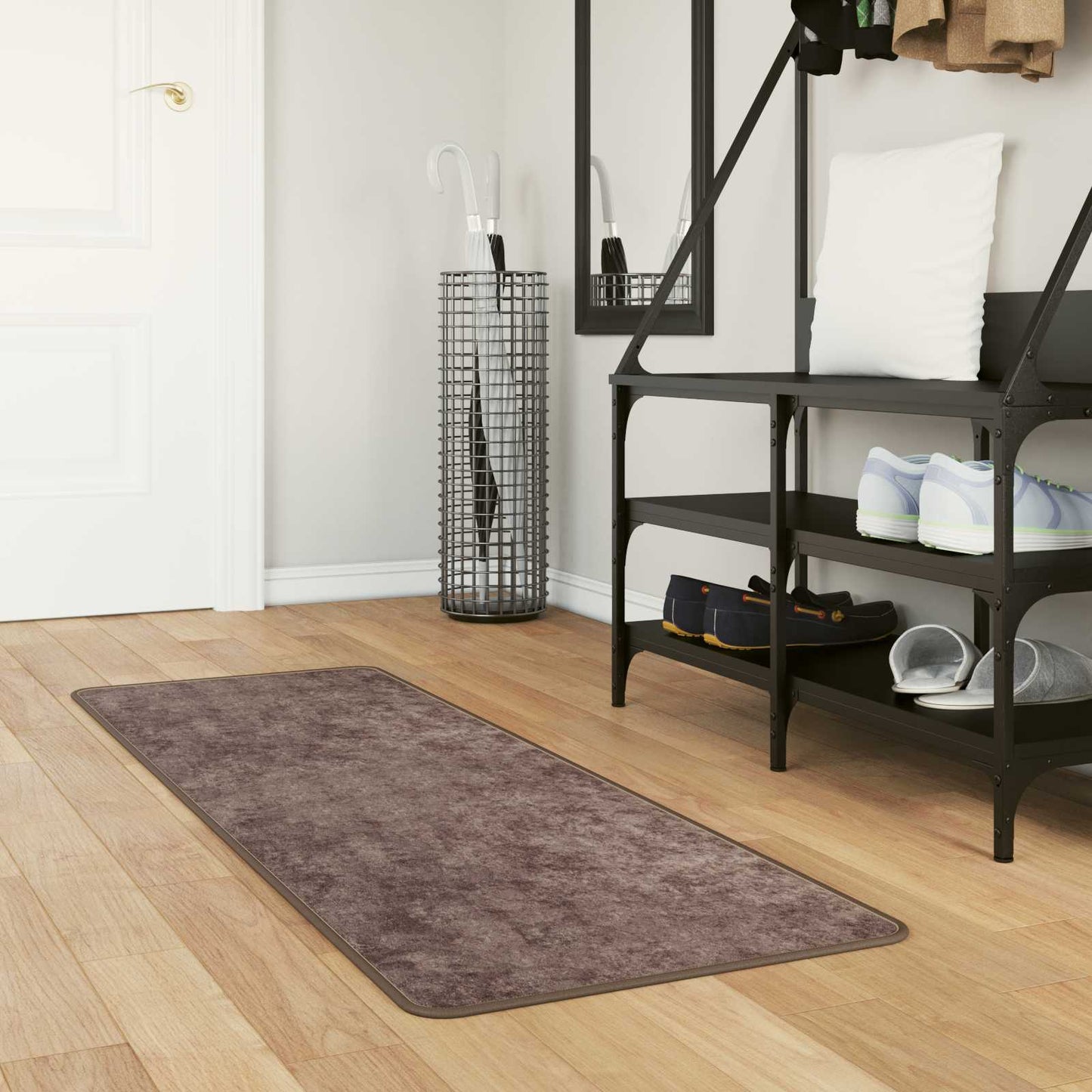 Teppe Runner MARSA Grå 100 x 50 cm Polyester og PVC vidaXL
