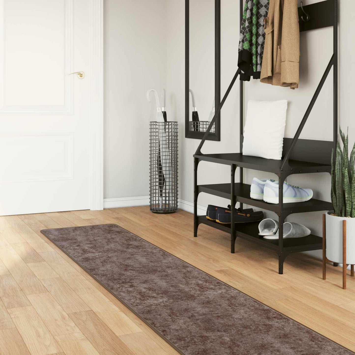 Teppe Runner MARSA Grå 350 x 50 cm Polyester og PVC vidaXL