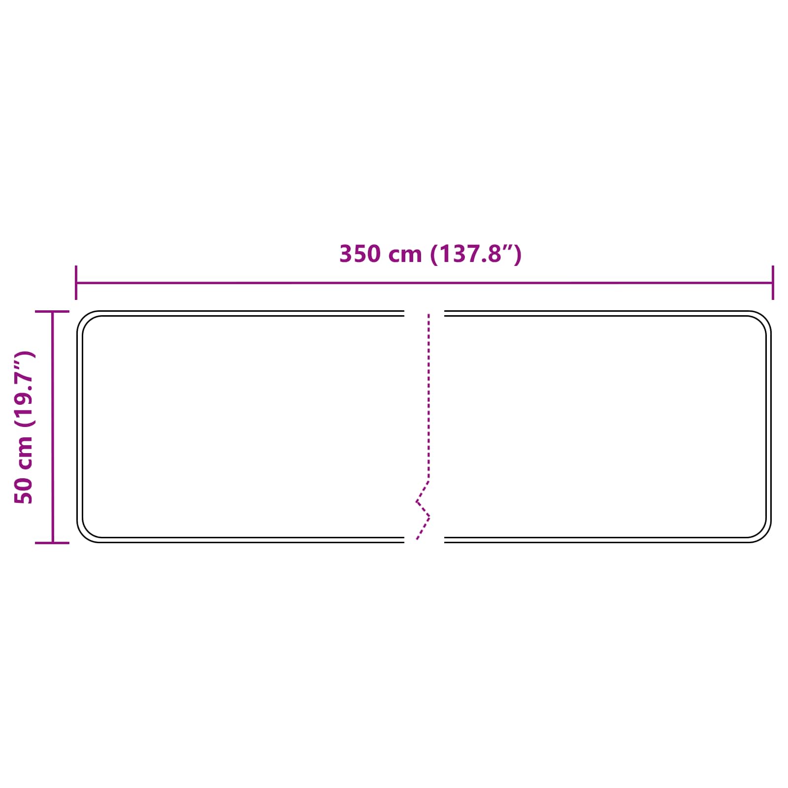 Teppe Runner MARSA Grå 350 x 50 cm Polyester og PVC vidaXL