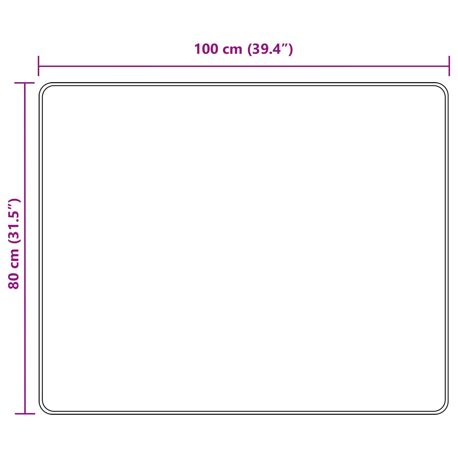 Teppe Runner MARSA Grå 100 x 80 cm Polyester og PVC vidaXL