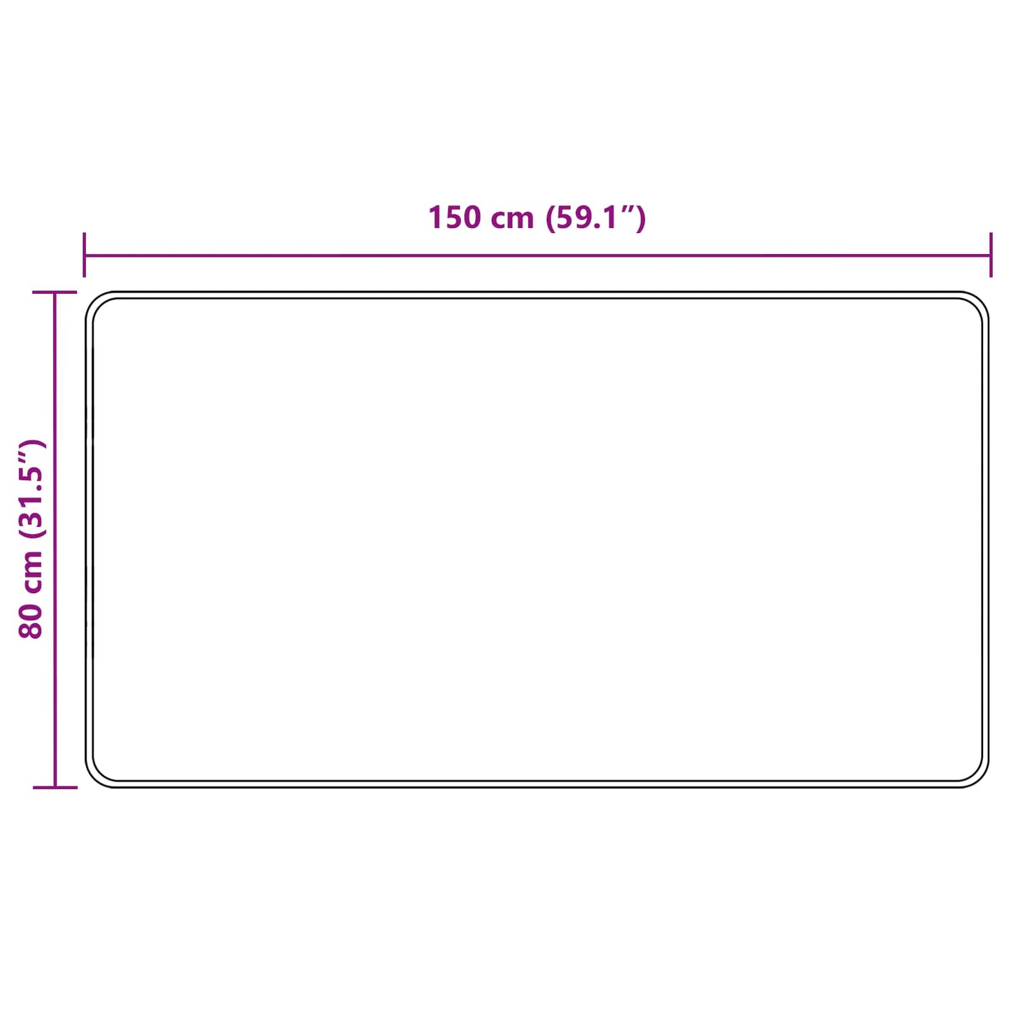 Teppe Runner MARSA Grå 150 x 80 cm Polyester og PVC vidaXL