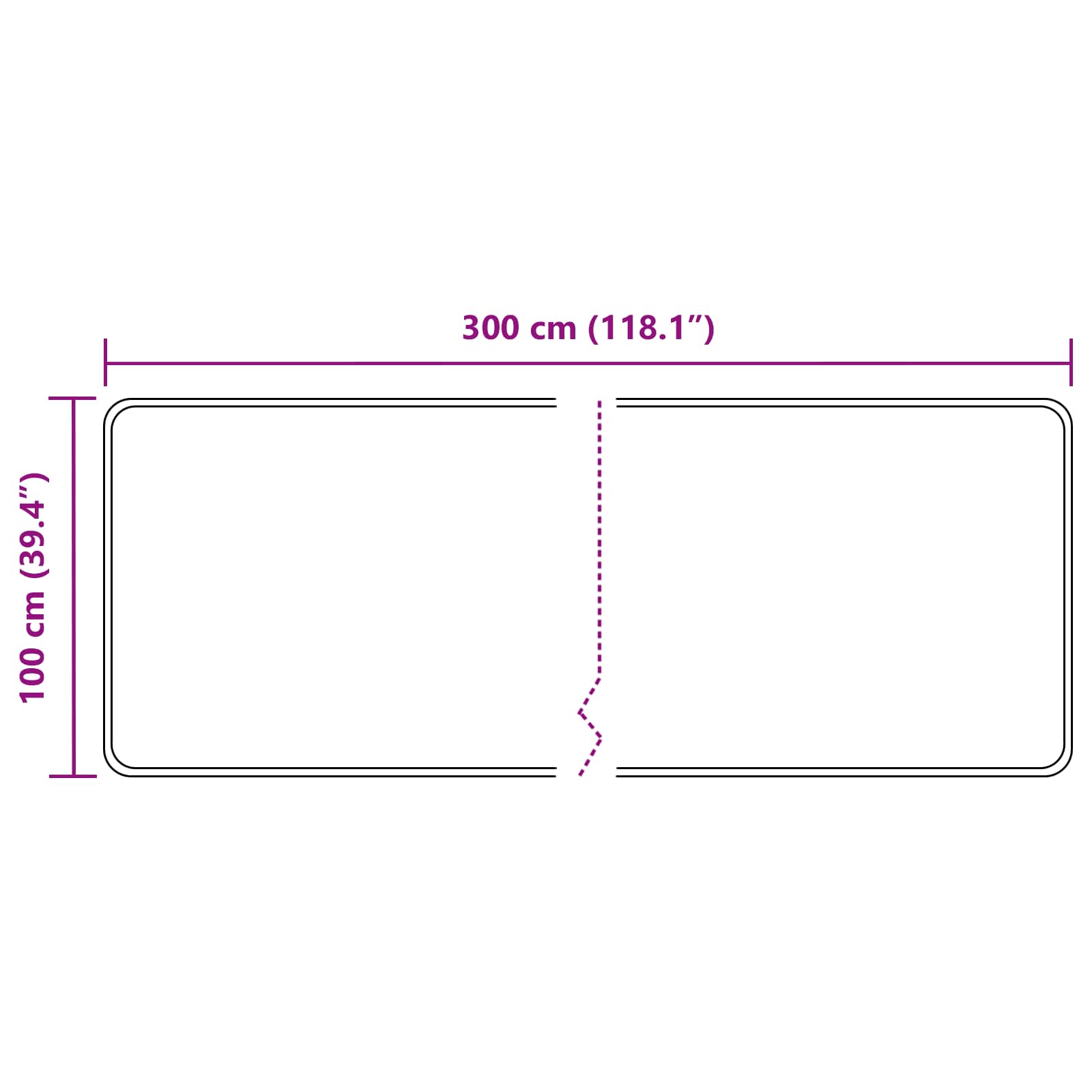 Teppe Runner MARSA Grå 300 x 100 cm Polyester og PVC vidaXL