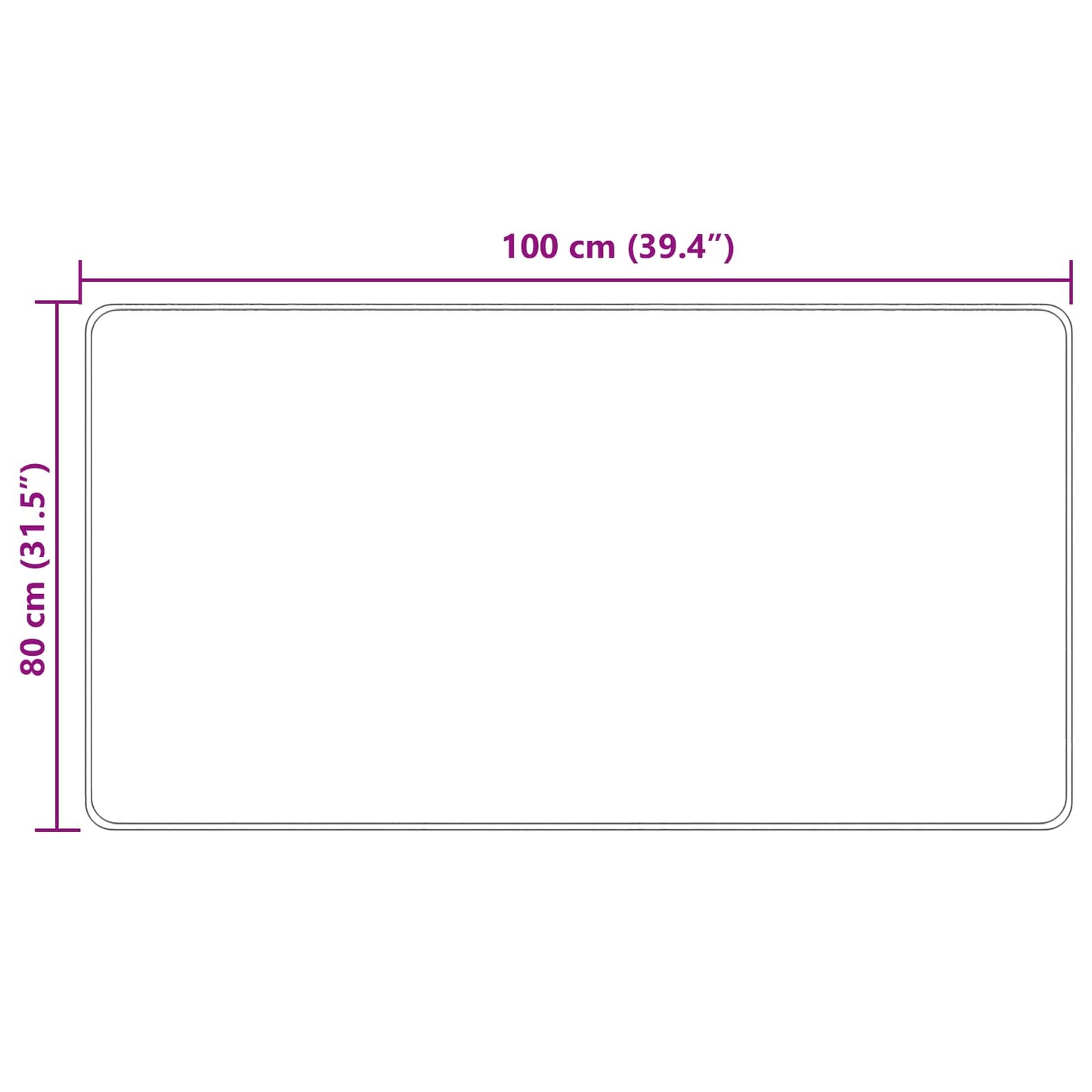 Teppe Runner MARSA Gul 80 x 100 cm Polyester og PVC