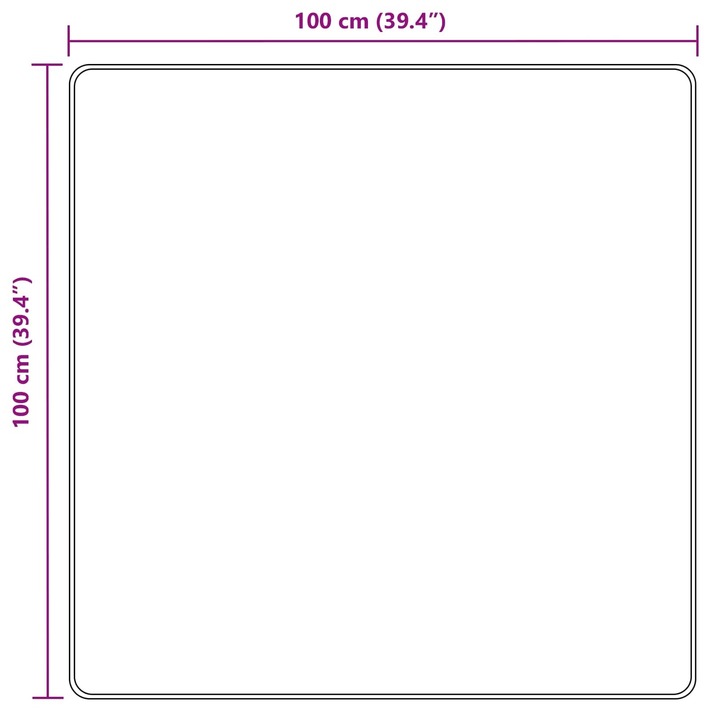 Teppe Runner MARSA Gul 100 x 100 cm Polyester og PVC