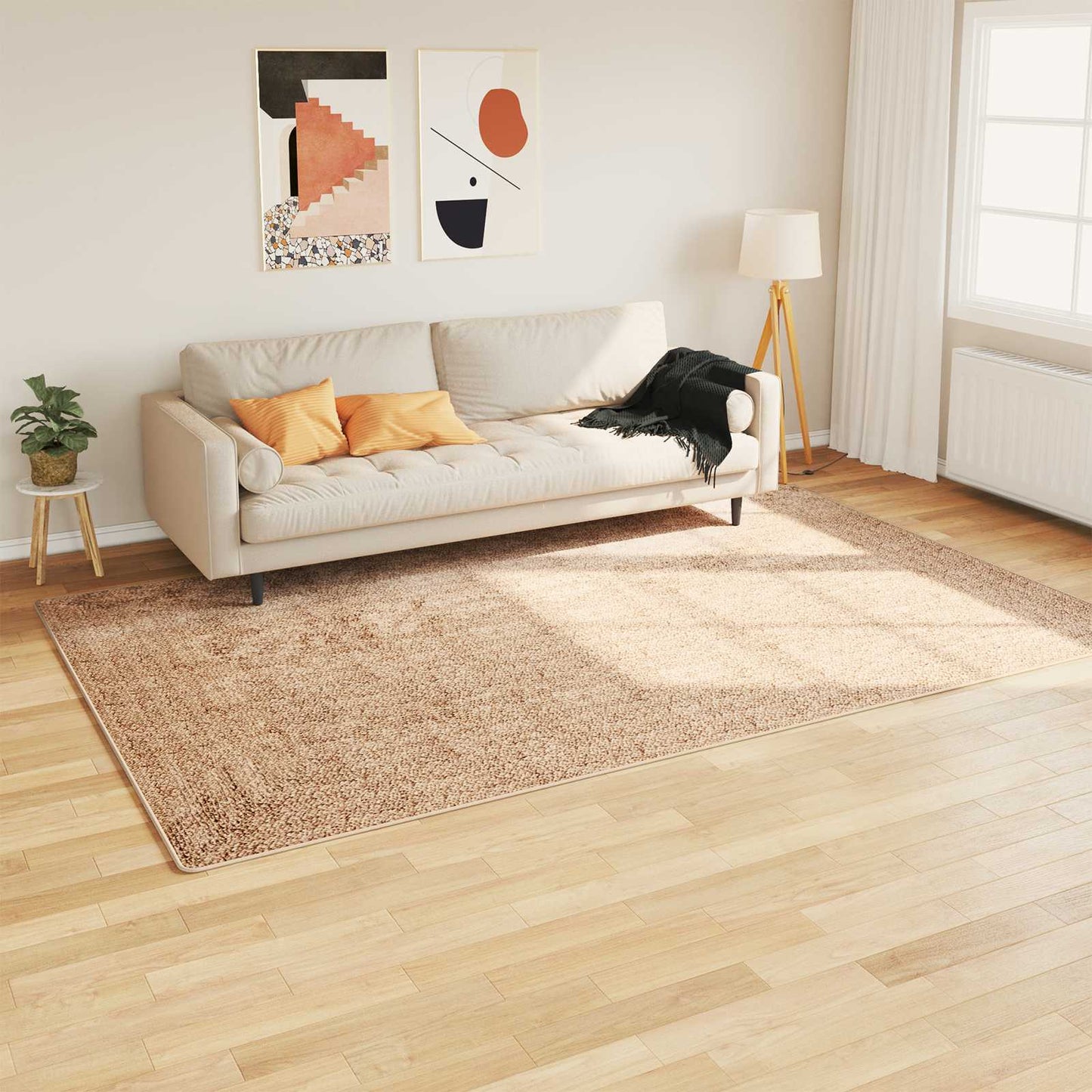 Teppe Runner MARSA Gul 190 x 300 cm Polyester og PVC