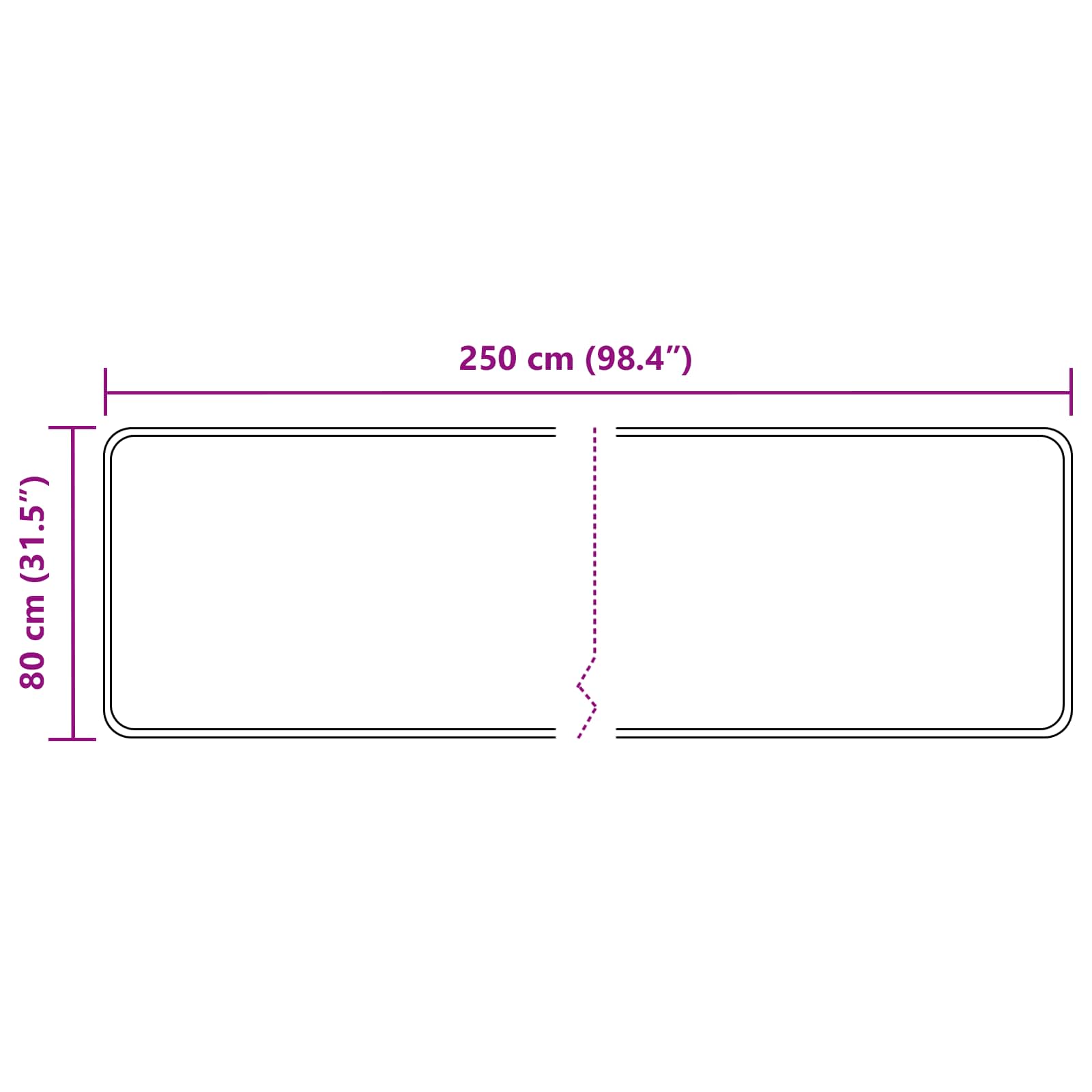 Teppe Runner MARSA Flerfarget 250 x 80 cm Polyester og PVC vidaXL