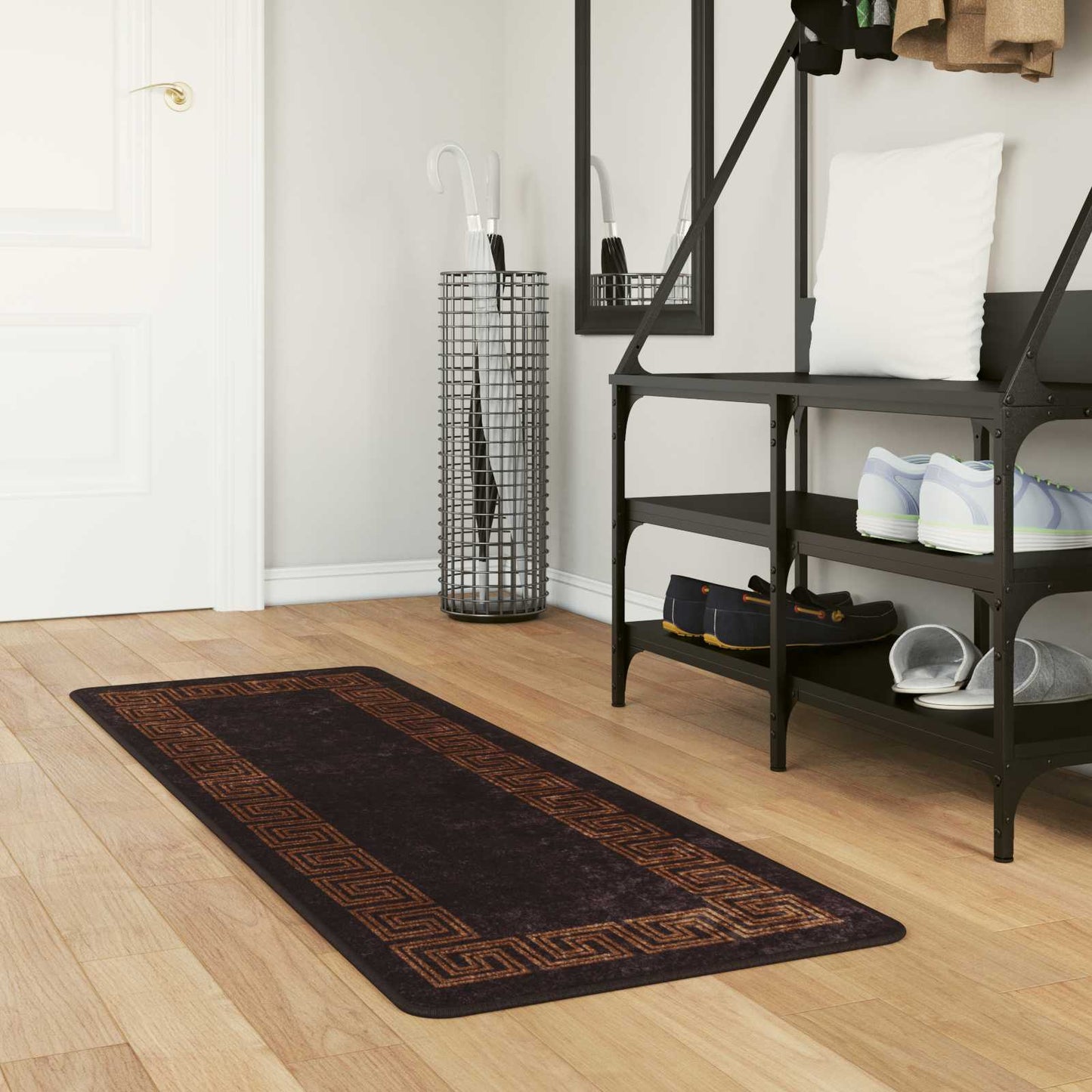 Teppe Runner MARSA Svart 50 x 200 cm Polyester og PVC