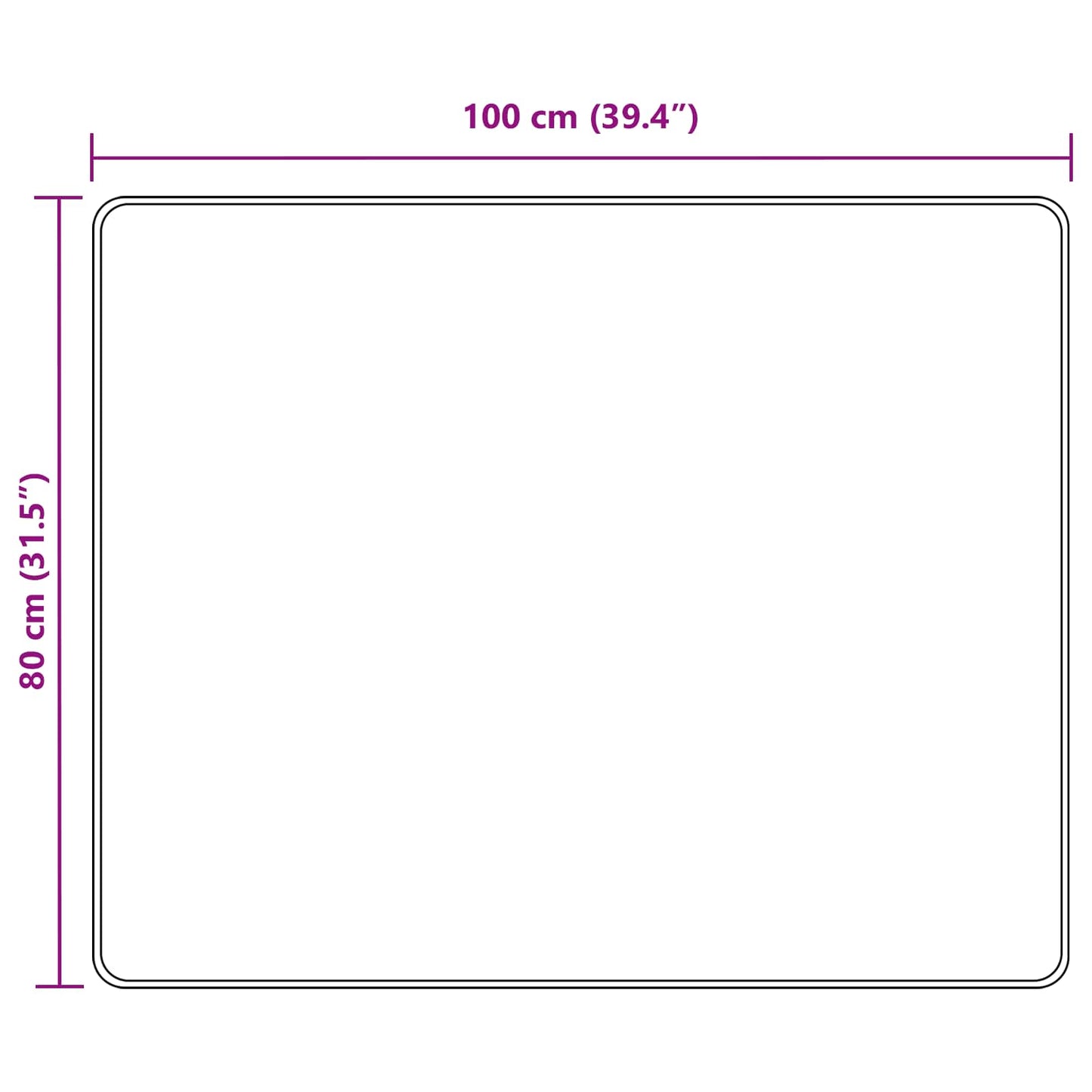 Teppe Runner MARSA Svart 80 x 100 cm Polyester og PVC
