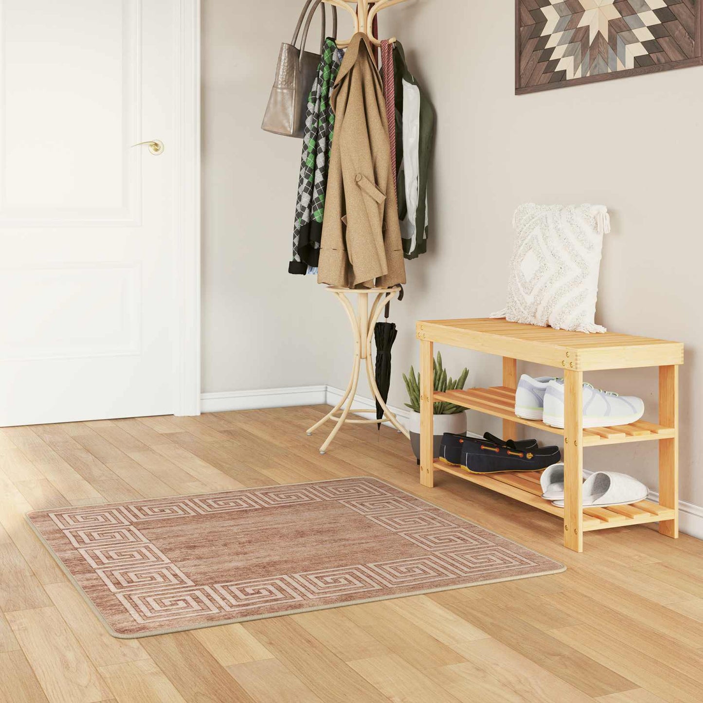 Teppe Runner MARSA Hvit 100 x 100 cm Polyester og PVC
