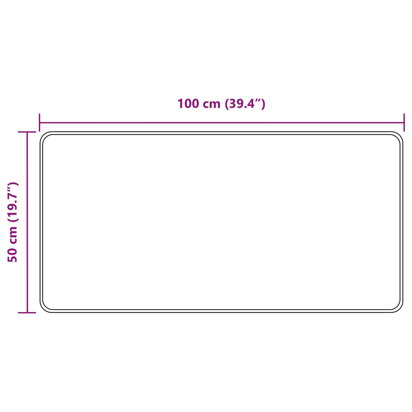 Teppe Runner MARSA Svart 50 x 100 cm Polyester og PVC