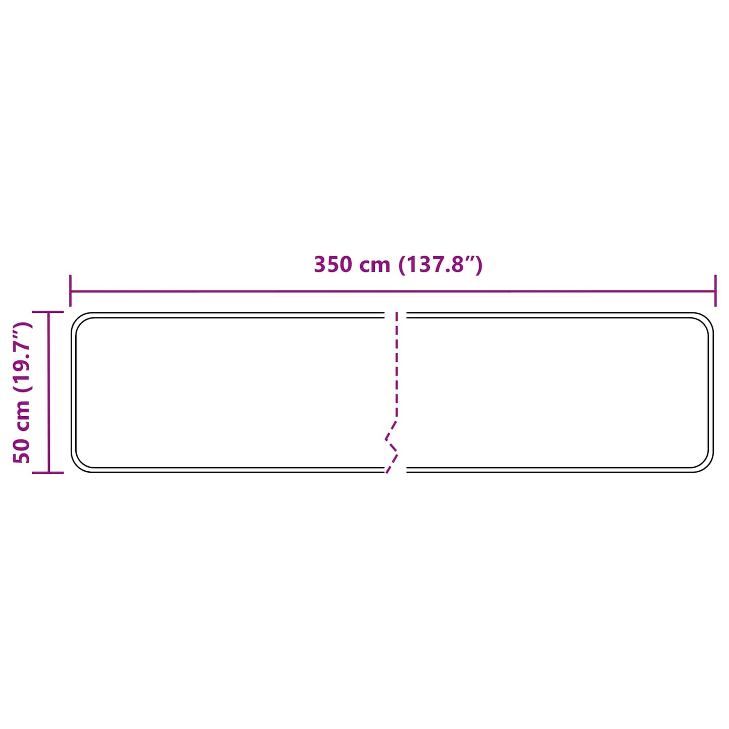 Teppe Runner MARSA Svart 50 x 350 cm Polyester og PVC