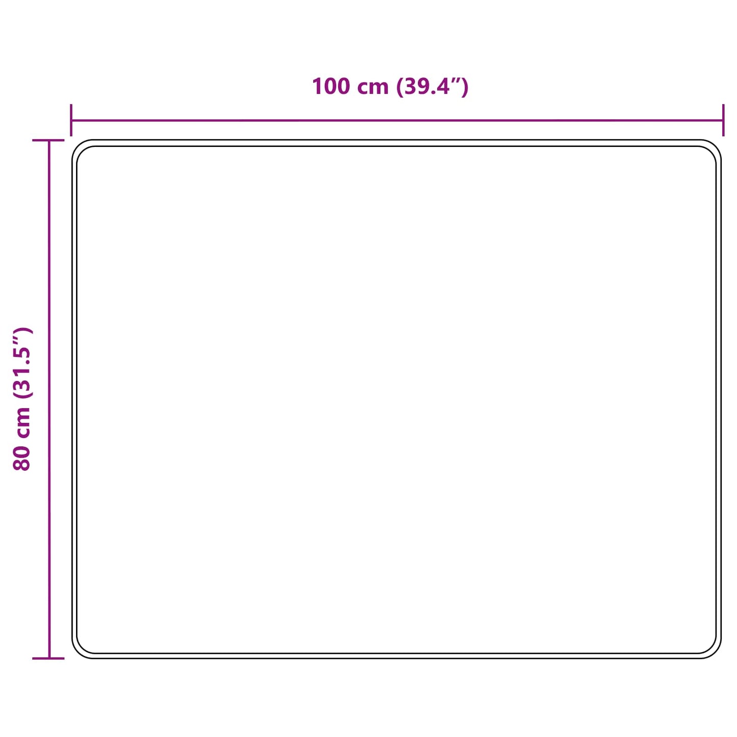 Teppe Runner MARSA Svart 80 x 100 cm Polyester og PVC