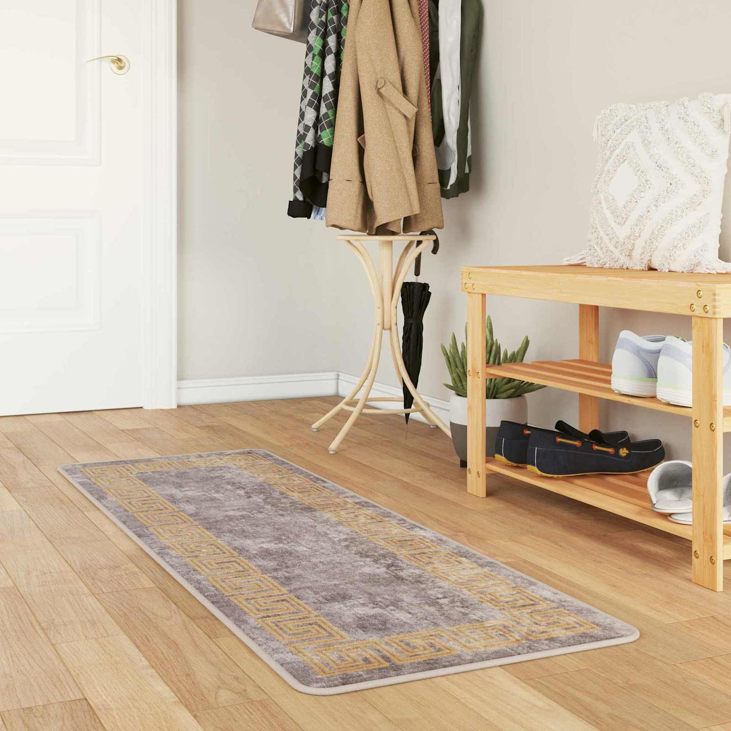 Teppe Runner MARSA Grå 50 x 100 cm Polyester og PVC
