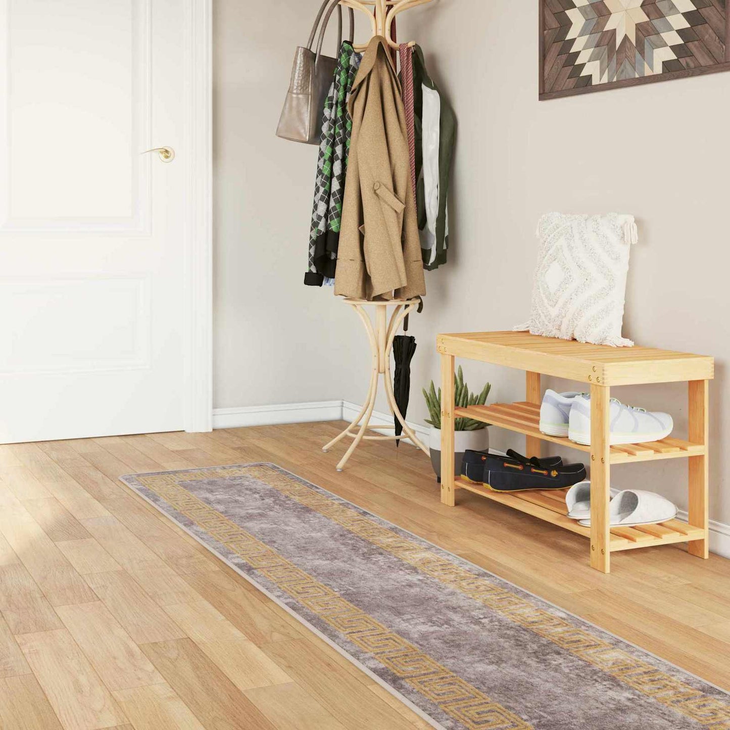 Teppe Runner MARSA Grå 50 x 250 cm Polyester og PVC